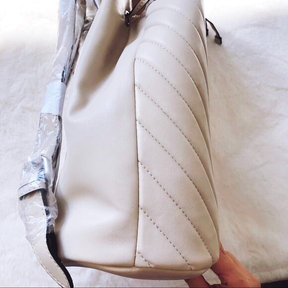 Sam Edelman Ivory Quilted Faux Leather Backpack - Picture 4 of 12